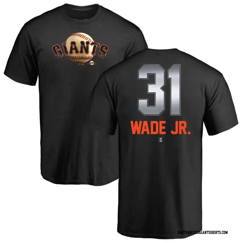 Men's San Francisco Giants ＃31 LaMonte Wade Jr. Black Branded Midnight Mascot T-Shirt