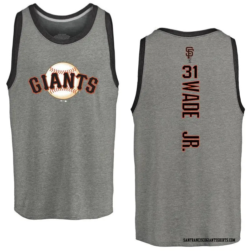 Men's San Francisco Giants ＃31 LaMonte Wade Jr. Gray Branded Backer Tank Heathered