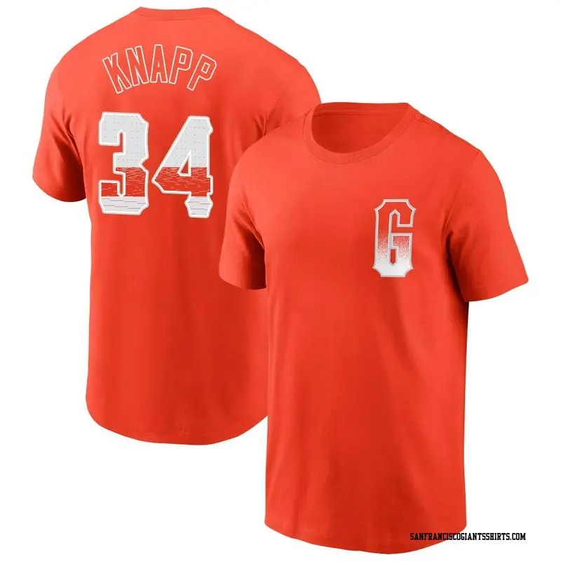 Men's San Francisco Giants ＃34 Andrew Knapp Orange City Connect Name & Number T-Shirt