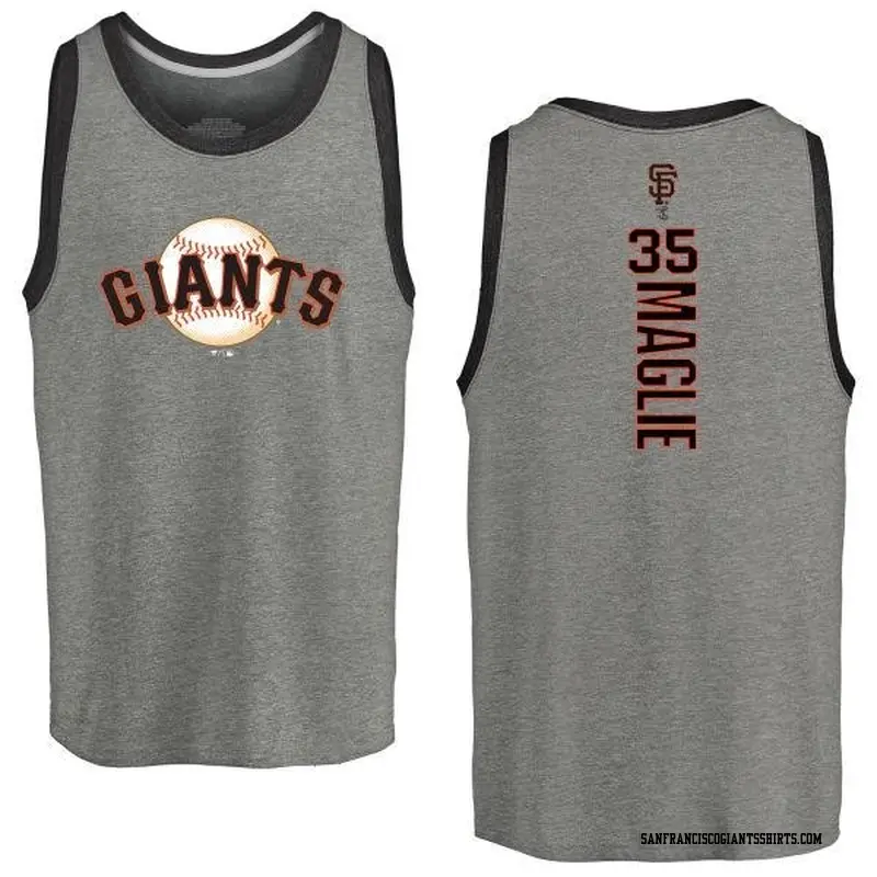 Men's San Francisco Giants ＃35 Sal Maglie Gray Branded Backer Tank Heathered