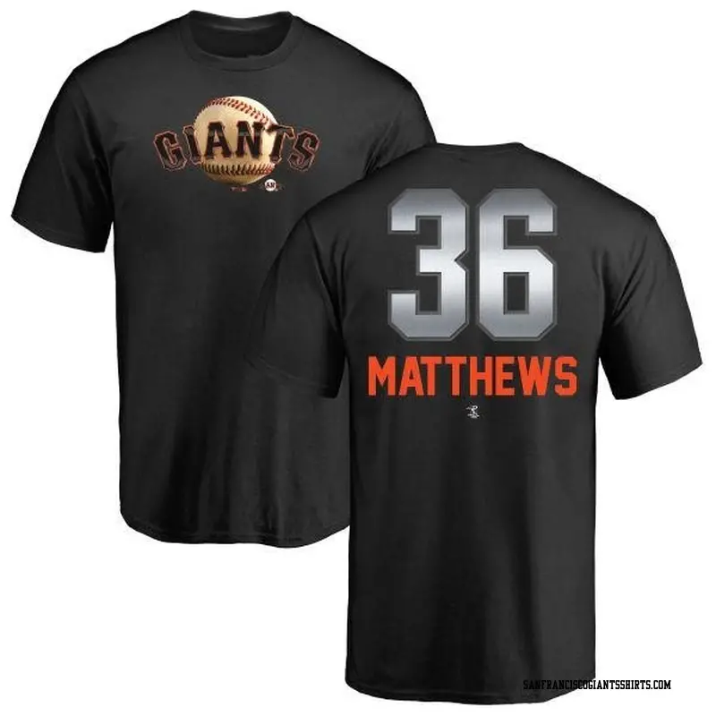 Men's San Francisco Giants ＃36 Gary Matthews Black Branded Midnight Mascot T-Shirt