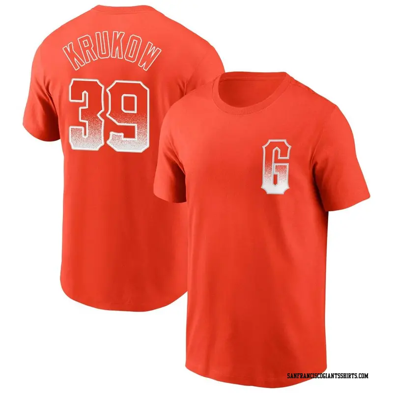 Men's San Francisco Giants ＃39 Mike Krukow Orange City Connect Name & Number T-Shirt