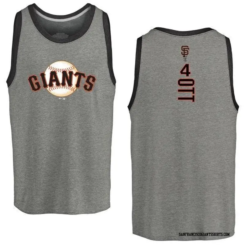 Men's San Francisco Giants ＃4 Mel Ott Gray Branded Backer Tank Heathered