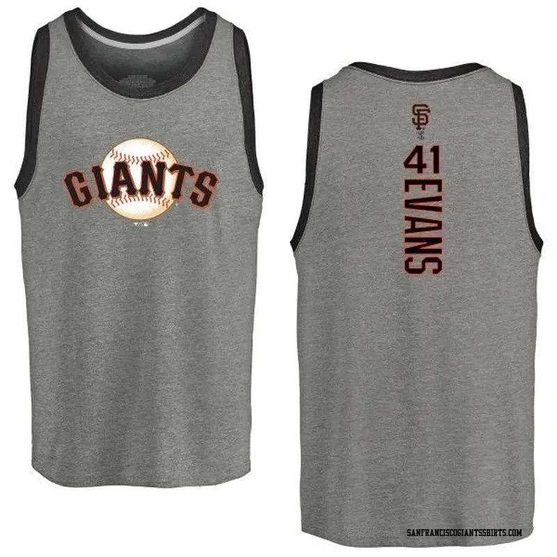 Men's San Francisco Giants ＃41 Darrell Evans Gray Branded Backer Tank Heathered