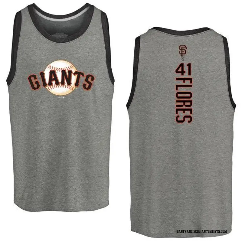 Men's San Francisco Giants ＃41 Wilmer Flores Gray Branded Backer Tank Heathered