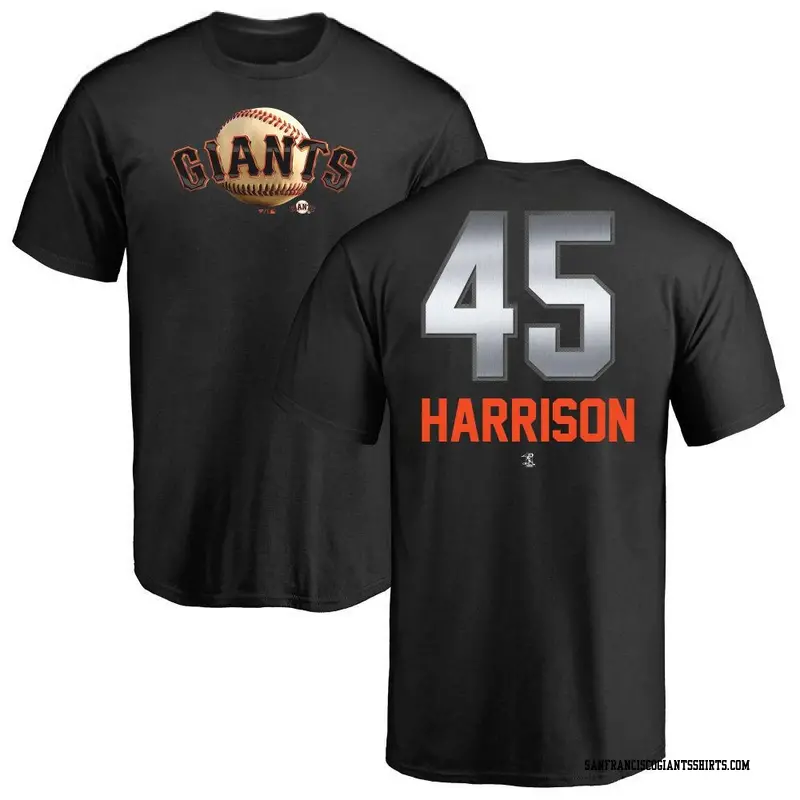 Men's San Francisco Giants ＃45 Kyle Harrison Black Midnight Mascot T-Shirt