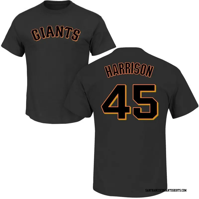 Men's San Francisco Giants ＃45 Kyle Harrison Black Roster Name & Number T-Shirt