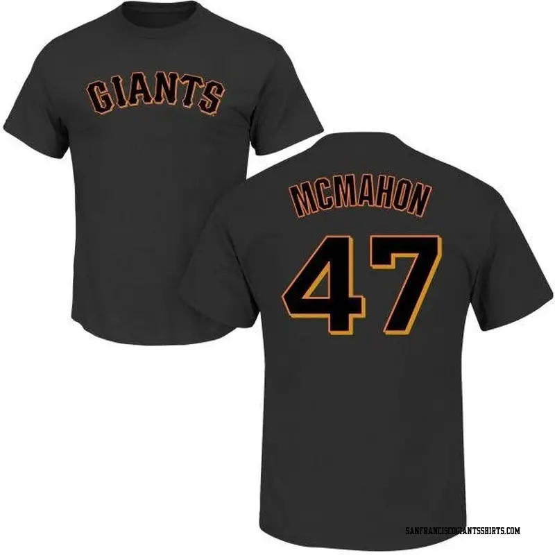 Men's San Francisco Giants ＃47 Don Mcmahon Black Roster Name & Number T-Shirt