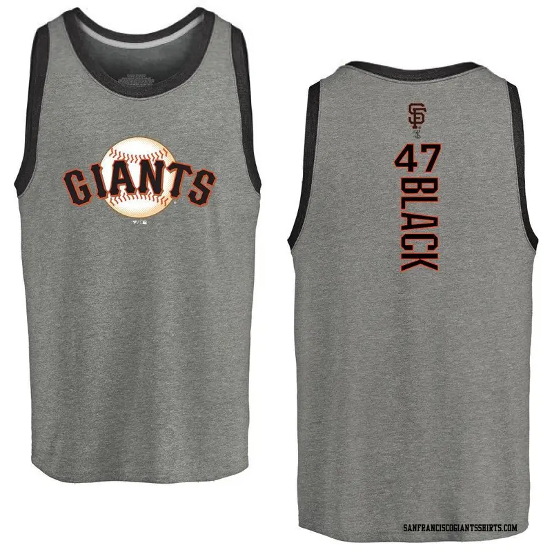 Men's San Francisco Giants ＃47 Mason Black Black Mason Backer Tank Heathered Gray