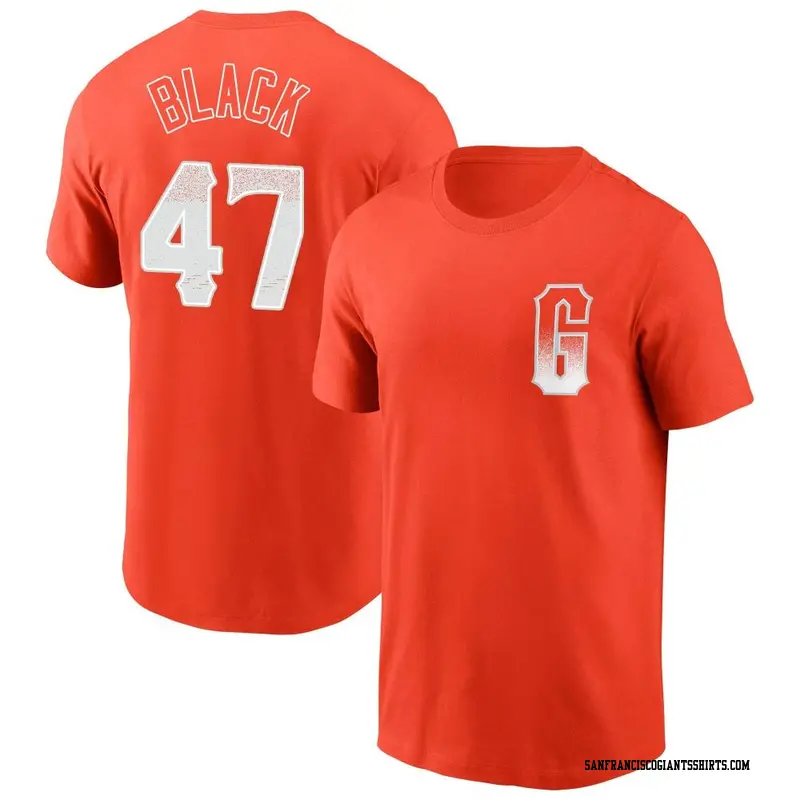 Men's San Francisco Giants ＃47 Mason Black Orange City Connect Name & Number T-Shirt