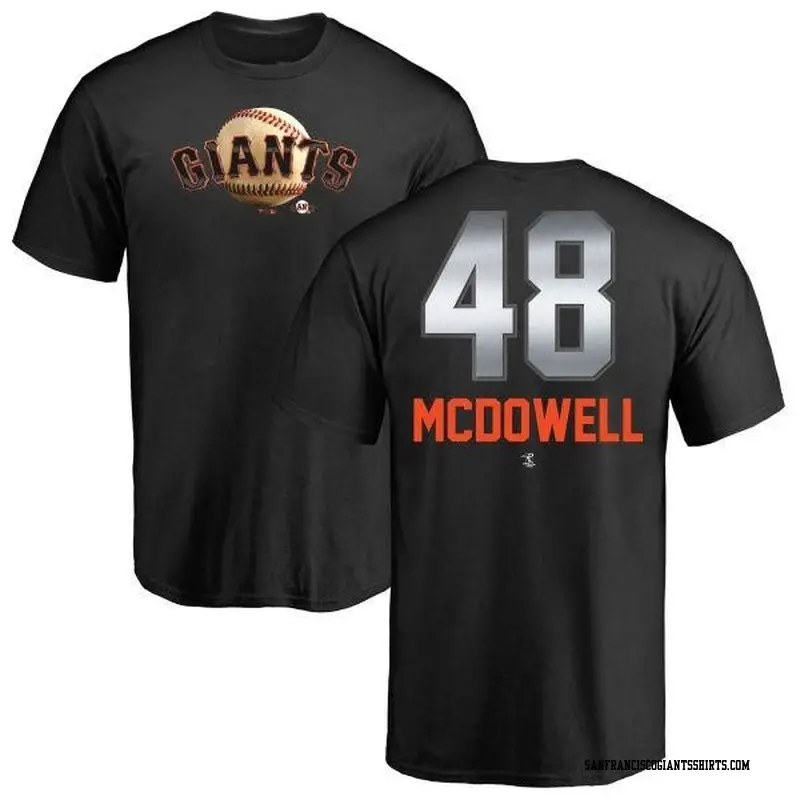 Men's San Francisco Giants ＃48 Sam Mcdowell Black Branded Midnight Mascot T-Shirt