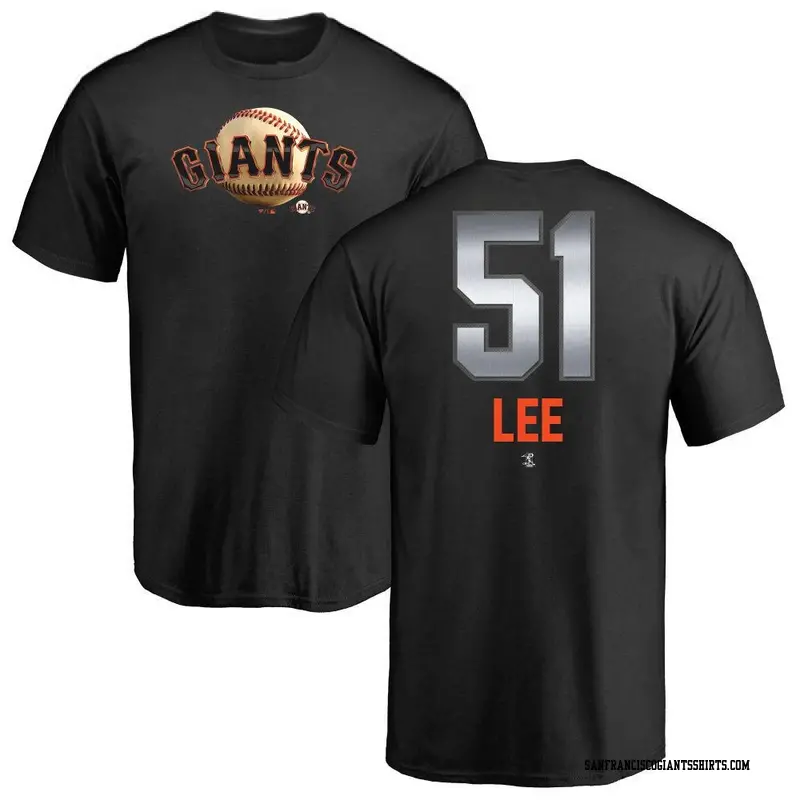 Men's San Francisco Giants ＃51 Jung Hoo Lee Black Midnight Mascot T-Shirt