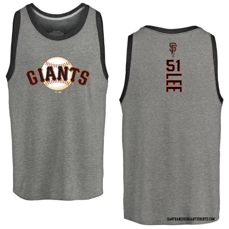 Men's San Francisco Giants ＃51 Jung Hoo Lee Gray Backer Tank Heathered