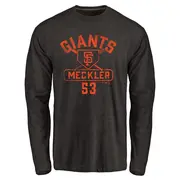 Men's San Francisco Giants ＃53 Wade Meckler Black Base Runner Long Sleeve T-Shirt