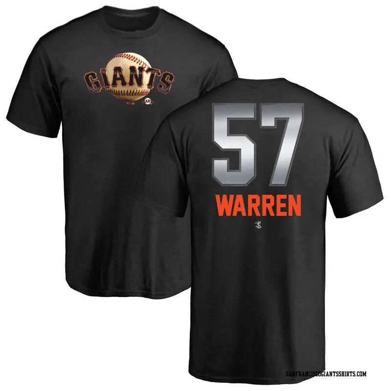 Men's San Francisco Giants ＃57 Austin Warren Black Midnight Mascot T-Shirt