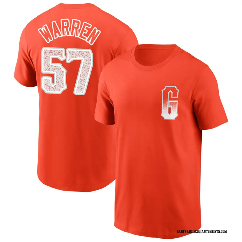 Men's San Francisco Giants ＃57 Austin Warren Orange City Connect Name & Number T-Shirt