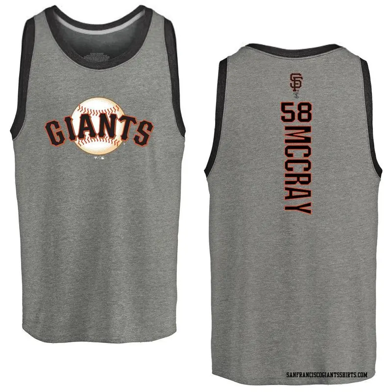 Men's San Francisco Giants ＃58 Grant McCray Gray Backer Tank Heathered