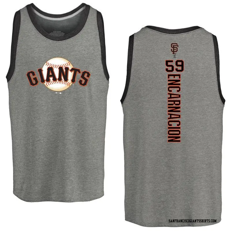 Men's San Francisco Giants ＃59 Jerar Encarnacion Gray Backer Tank Heathered