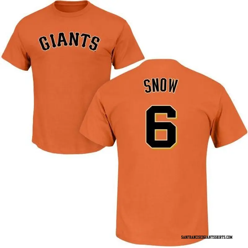 Men's San Francisco Giants ＃6 J.t. Snow Orange Roster Name & Number T-Shirt