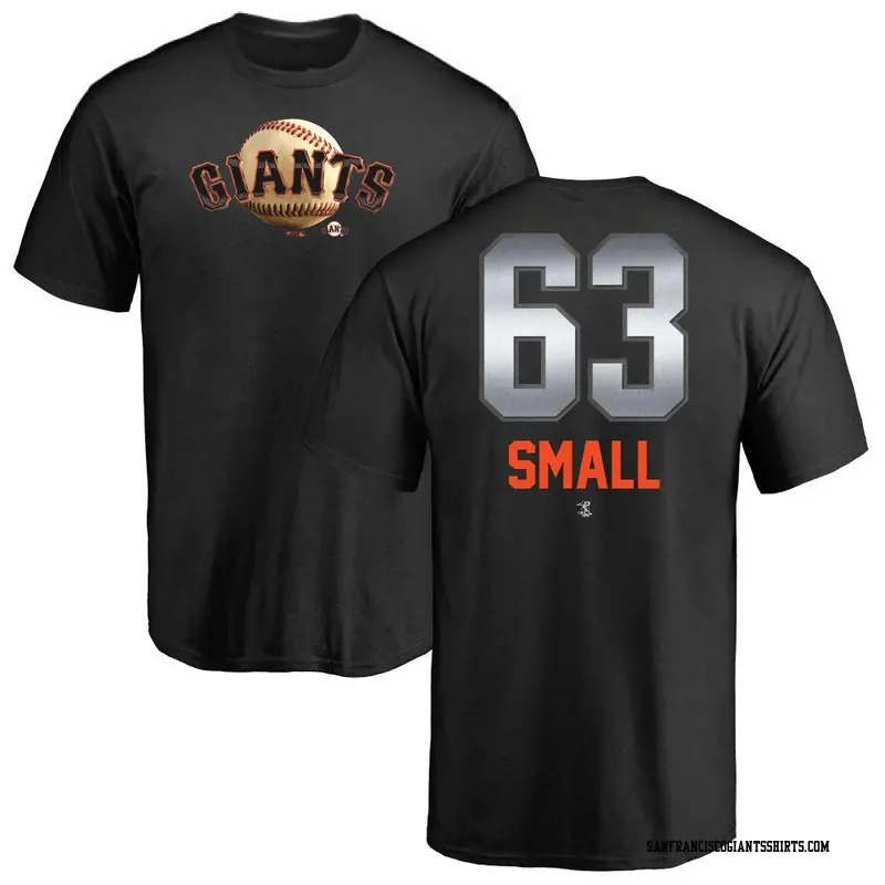 Men's San Francisco Giants ＃63 Ethan Small Black Midnight Mascot T-Shirt