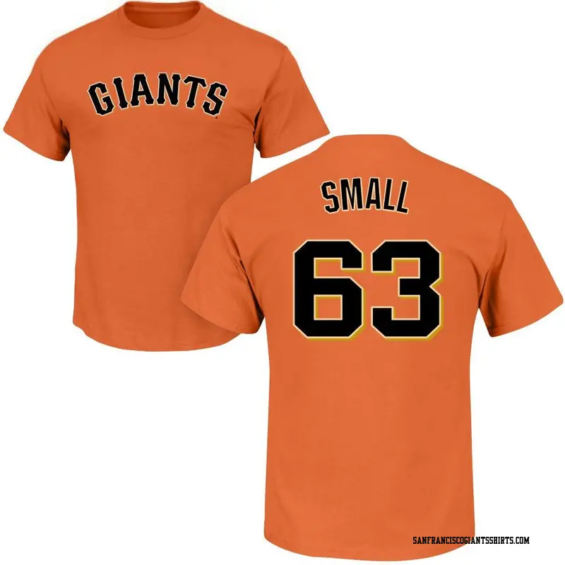 Men's San Francisco Giants ＃63 Ethan Small Orange Roster Name & Number T-Shirt