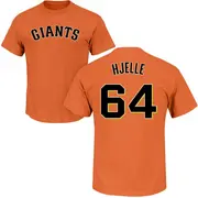 Men's San Francisco Giants ＃64 Sean Hjelle Orange Roster Name & Number T-Shirt