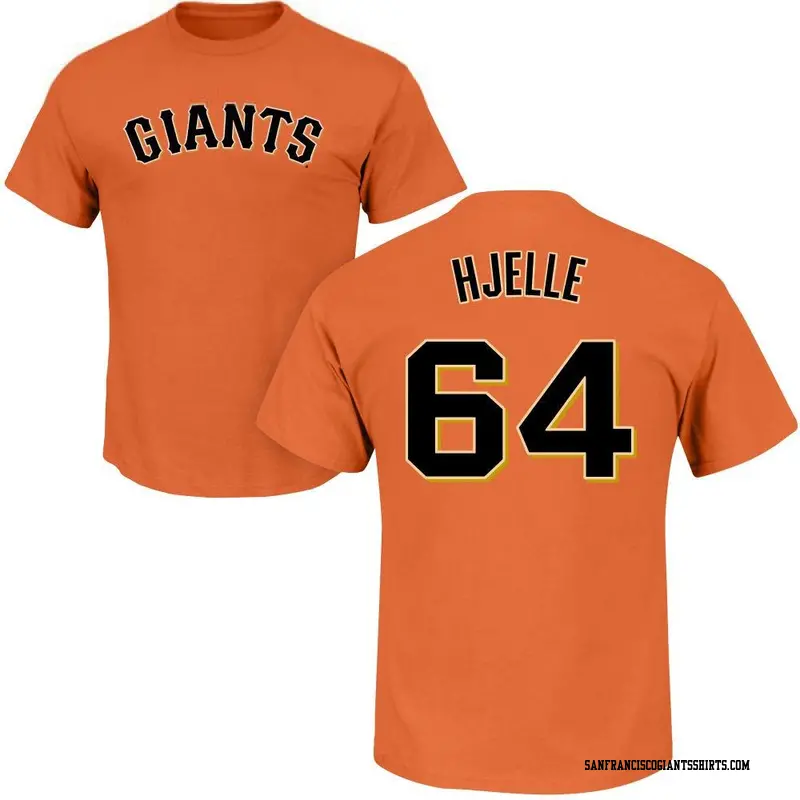 Men's San Francisco Giants ＃64 Sean Hjelle Orange Roster Name & Number T-Shirt