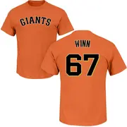 Men's San Francisco Giants ＃67 Keaton Winn Orange Roster Name & Number T-Shirt