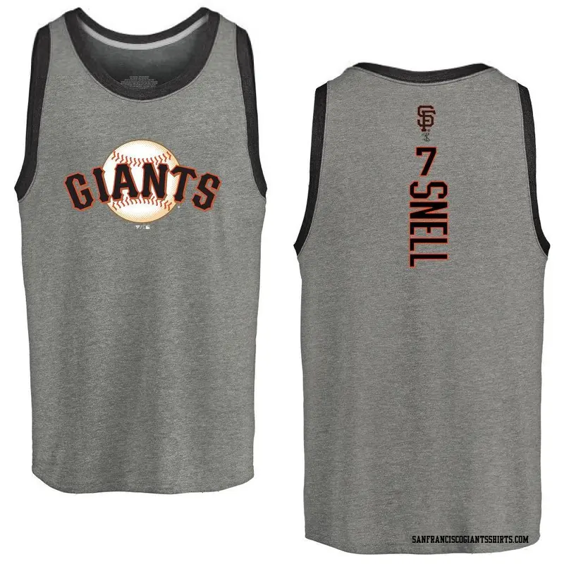 Men's San Francisco Giants ＃7 Blake Snell Gray Backer Tank Heathered