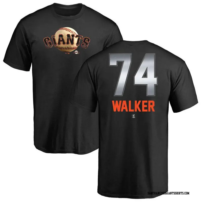 Men's San Francisco Giants ＃74 Ryan Walker Black Branded Midnight Mascot T-Shirt