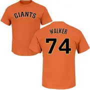 Men's San Francisco Giants ＃74 Ryan Walker Orange Roster Name & Number T-Shirt