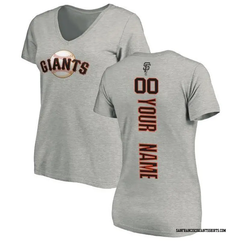 Women's San Francisco Giants ＃00 Custom Ash Backer Slim Fit T-Shirt