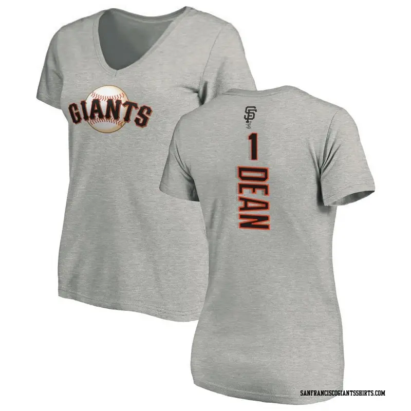 Women's San Francisco Giants ＃1 Austin Dean Ash Backer Slim Fit T-Shirt