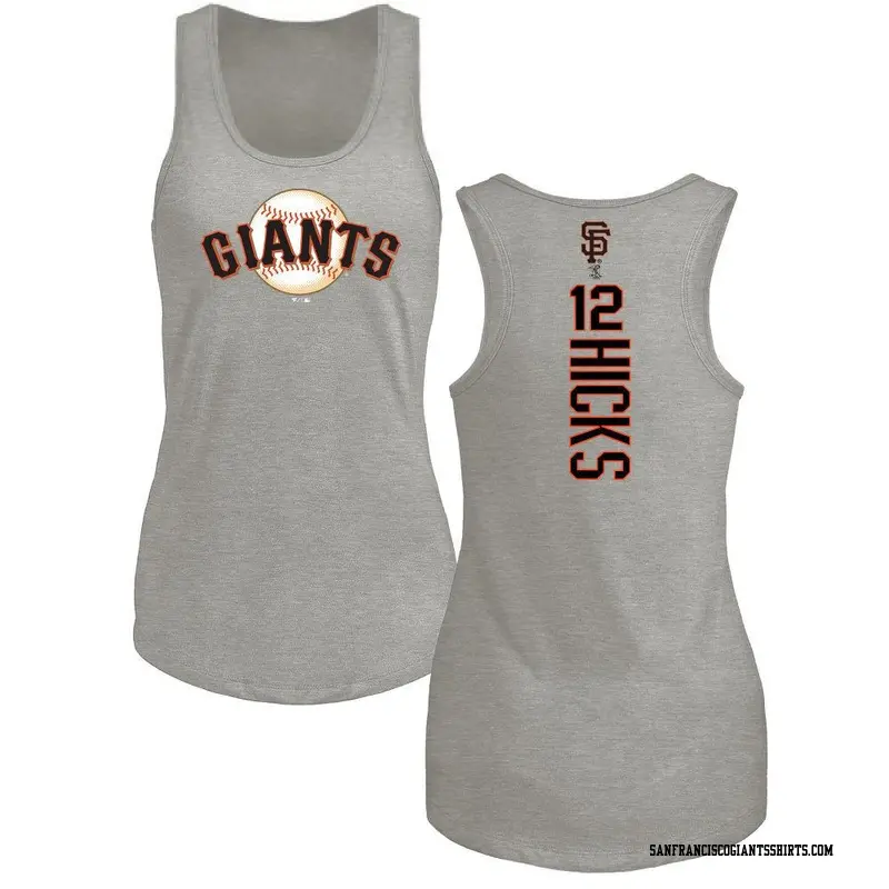 Women's San Francisco Giants ＃12 Jordan Hicks Ash Backer Tank Top