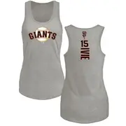 Women's San Francisco Giants ＃15 Mike Ivie Ash Branded Backer Tank Top