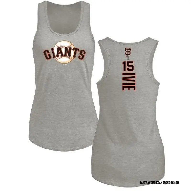 Women's San Francisco Giants ＃15 Mike Ivie Ash Branded Backer Tank Top