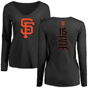 Women's San Francisco Giants ＃15 Mike Ivie Black Backer Slim Fit Long Sleeve T-Shirt