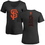 Women's San Francisco Giants ＃15 Mike Ivie Black Backer Slim Fit T-Shirt