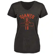 Women's San Francisco Giants ＃15 Mike Ivie Black Branded Base Runner T-Shirt