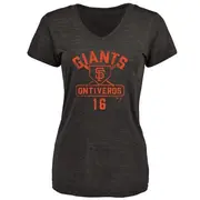 Women's San Francisco Giants ＃16 Steve Ontiveros Black Branded Base Runner T-Shirt