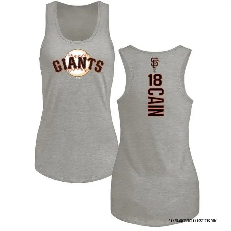 Women's San Francisco Giants ＃18 Matt Cain Ash Branded Backer Tank Top