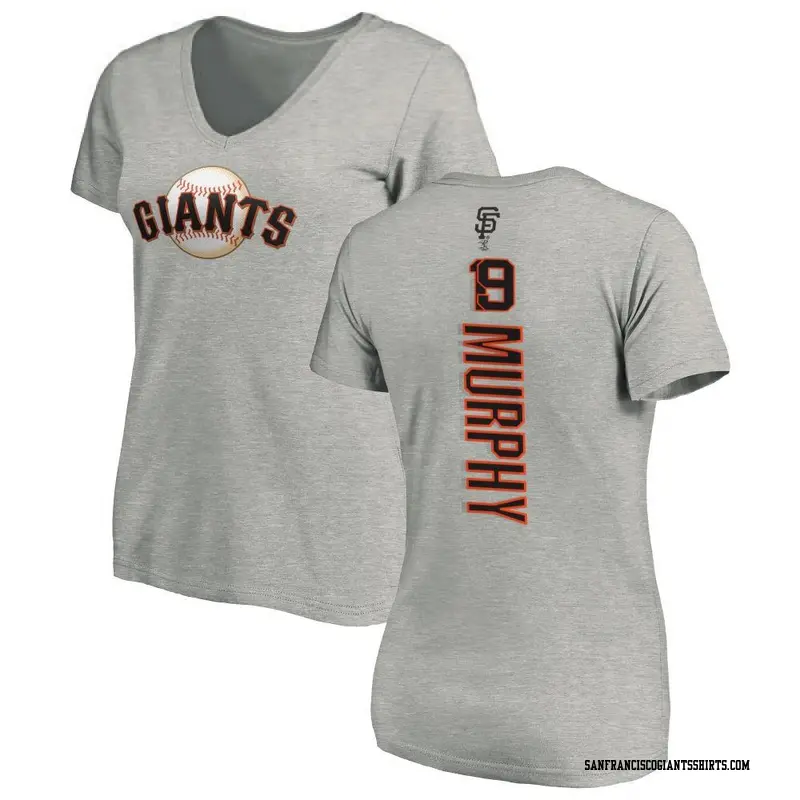 Women's San Francisco Giants ＃19 Tom Murphy Ash Backer Slim Fit T-Shirt