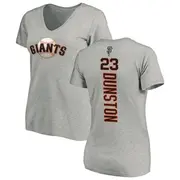 Women's San Francisco Giants ＃23 Shawon Dunston Ash Backer Slim Fit T-Shirt