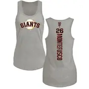 Women's San Francisco Giants ＃26 John Montefusco Ash Branded Backer Tank Top