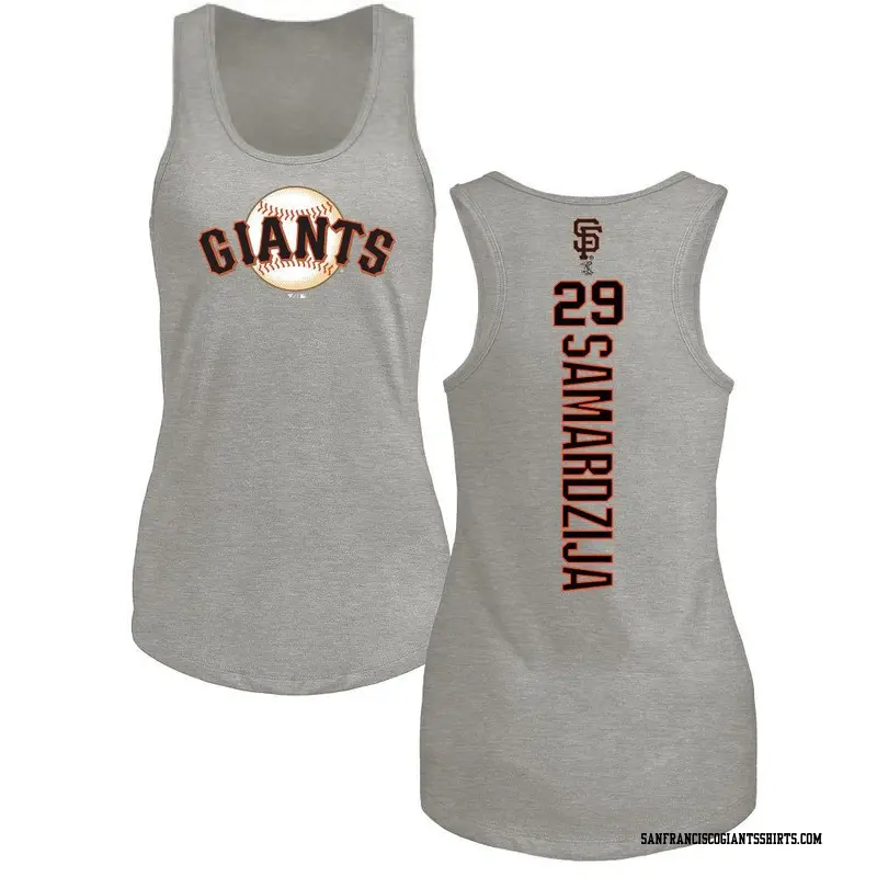 Women's San Francisco Giants ＃29 Jeff Samardzija Ash Branded Backer Tank Top