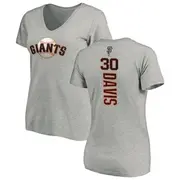 Women's San Francisco Giants ＃30 Chili Davis Ash Backer Slim Fit T-Shirt