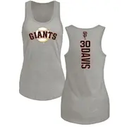 Women's San Francisco Giants ＃30 Chili Davis Ash Branded Backer Tank Top