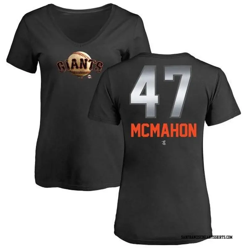 Women's San Francisco Giants ＃47 Don Mcmahon Black Branded Midnight Mascot V-Neck T-Shirt