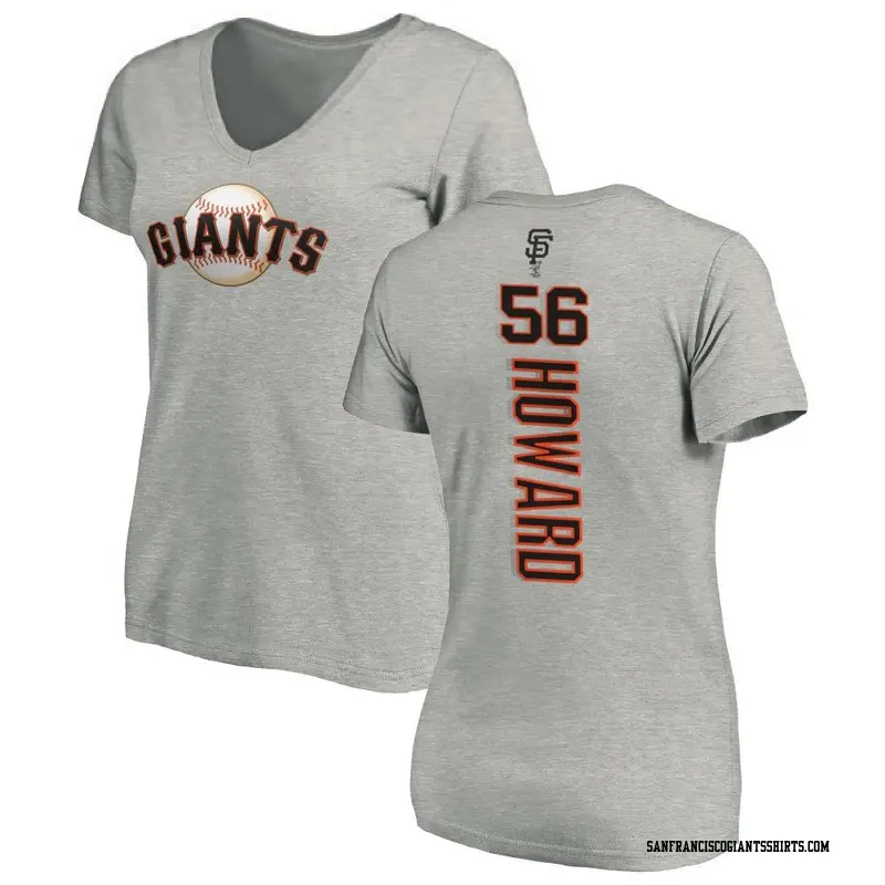 Women's San Francisco Giants ＃56 Spencer Howard Ash Backer Slim Fit T-Shirt