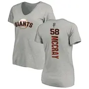 Women's San Francisco Giants ＃58 Grant McCray Ash Backer Slim Fit T-Shirt